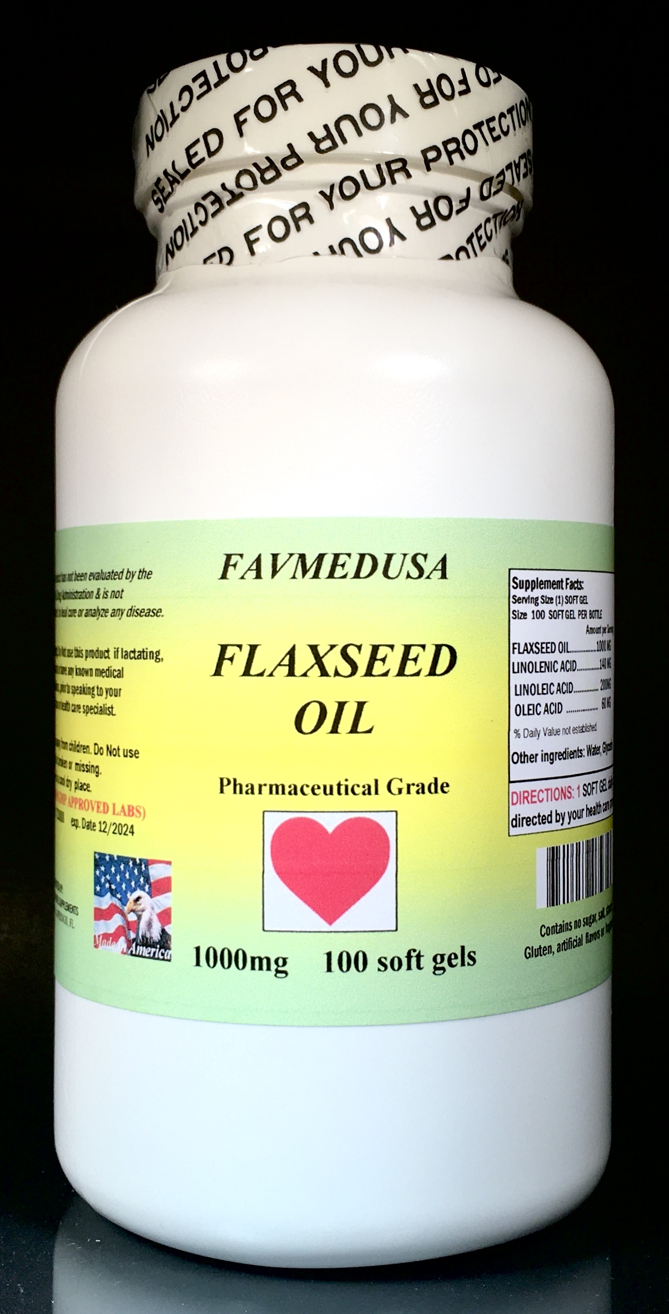 Flax seed Oil 1000mg - 100 soft gels